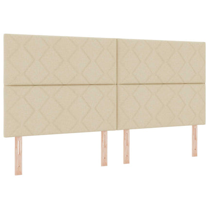 Ottoman seng med madras og LED Cremefarvet 200 x 200 cm Stof