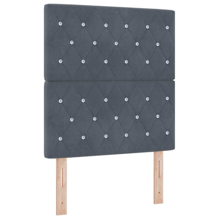 Ottoman seng med madras og LED Mørkegrå 80 x 200 cm Fløjl