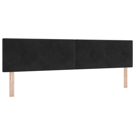 LED opbevarings seng med madras Sort 200 x 200 cm Fløjl