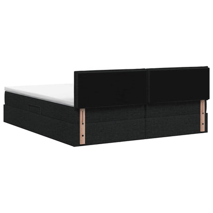 LED opbevarings seng med madras Sort 200 x 200 cm Stof