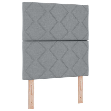Seng med opbevaring og madras Lysegrå 90 x 190 cm Stof