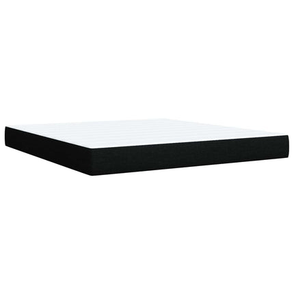 Seng med opbevaring og madras Sort 160 x 200 cm Stof
