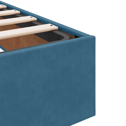 Seng med opbevaring og madras Mørk blå 180 x 200 cm Fløjl