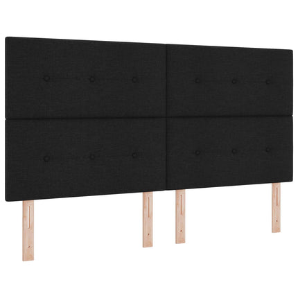 Opbevaringsseng med hovedgærde Sort 180 x 200 cm Stof