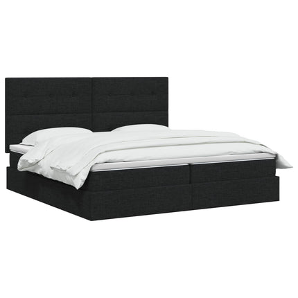 LED opbevarings seng med madras Sort 200 x 200 cm Stof