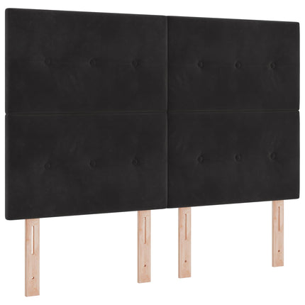 LED opbevarings seng med madras Sort 160 x 200 cm Fløjl