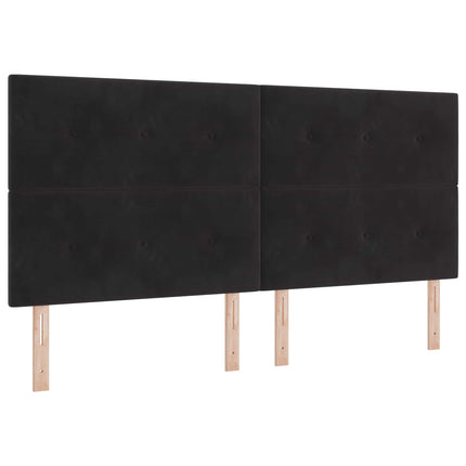 LED opbevarings seng med madras Sort 200 x 200 cm Fløjl