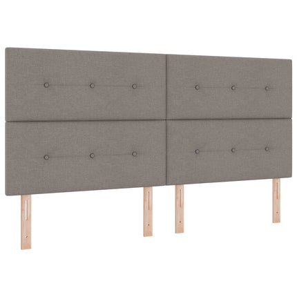 LED opbevarings seng med madras Gråbrun 200 x 200 cm Stof