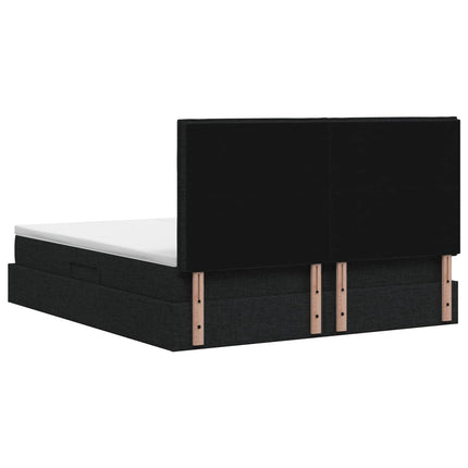LED opbevarings seng med madras Sort 200 x 200 cm Stof