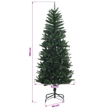 Artificial Hinged Christmas Tree 150 cm PE og PVC Grøn