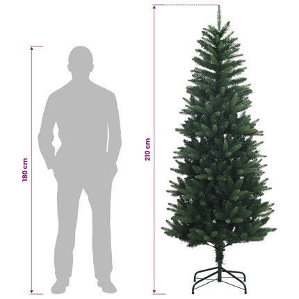 Artificial Hinged Christmas Tree 210 cm PE og PVC Grøn