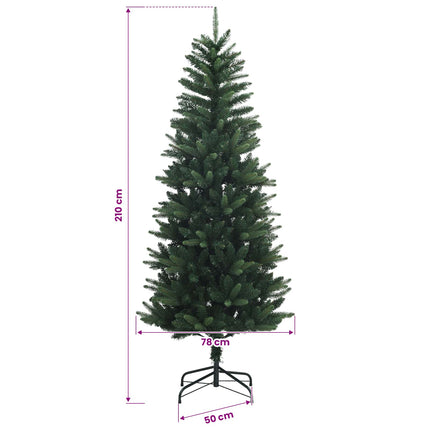 Artificial Hinged Christmas Tree 210 cm PE og PVC Grøn