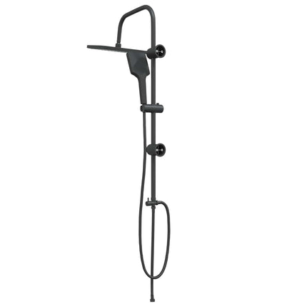 Brusesystem med bruserhoved Sort 48 x 30 x 100 cm Rustfrit stål