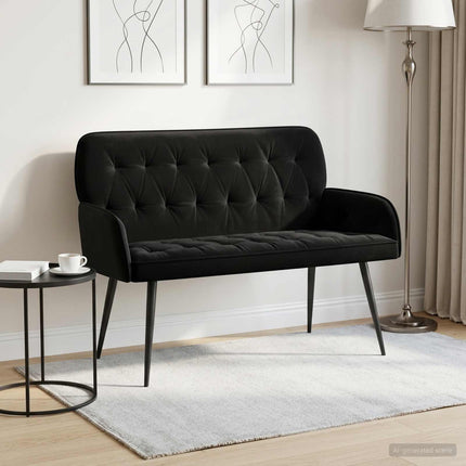 2-personers sofa med metalben 2-personers Sort Fløjl