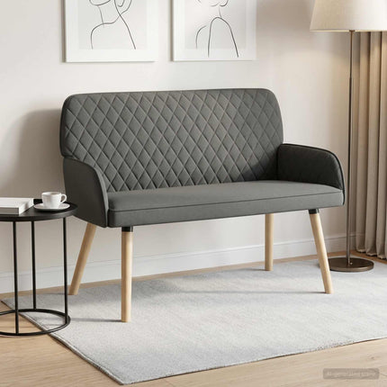 2-personers sofa med ben i massivt træ 2-personers Mørkegrå