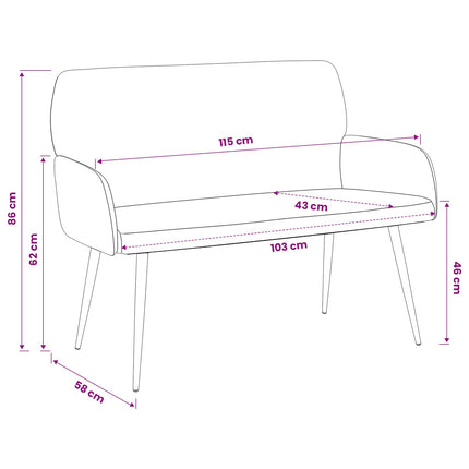 2-personers sofa med metalben 2-personers Cremefarvet