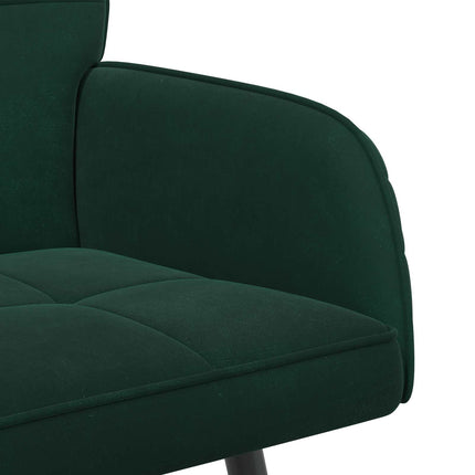 2-personers sofa med metalben 2-personers Mørkegrøn Fløjl