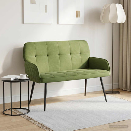2-personers sofa med metalben 2-personers Lys grøn Fløjl