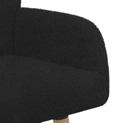 2-personers sofa med ben i massivt træ Sort Bouclé