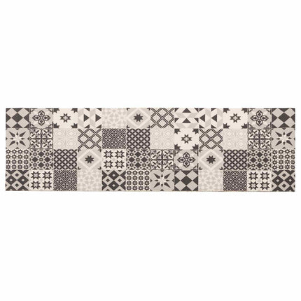 Køkken tæppe grå mosaik 180 x 60 cm 100% polyamid Vaskbar