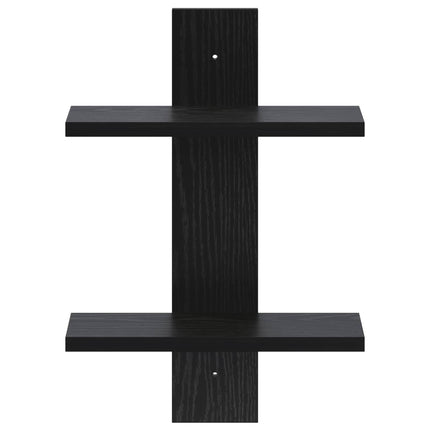 Væghylde Sort eg 30 x 13,5 x 43 cm Konstrueret træ