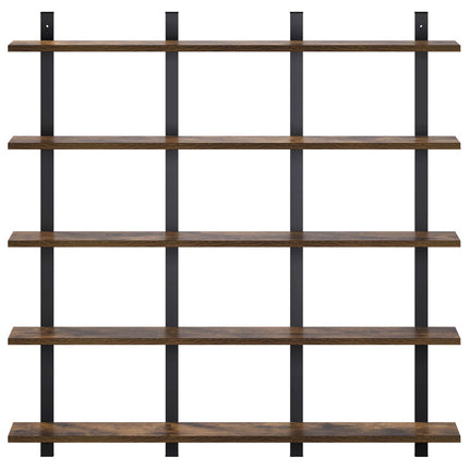 Væghylde Røget eg 102 x 13,5 x 102 cm Konstrueret træ