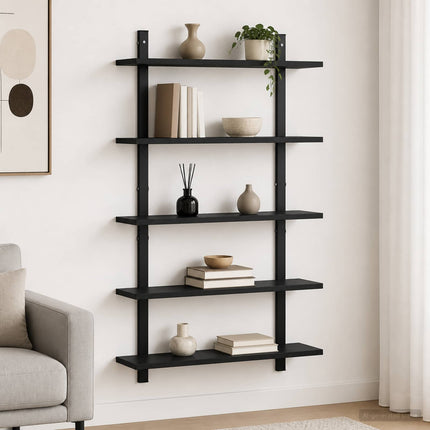 Væghylde Sort eg 60,5 x 13,5 x 102,5 cm Konstrueret træ