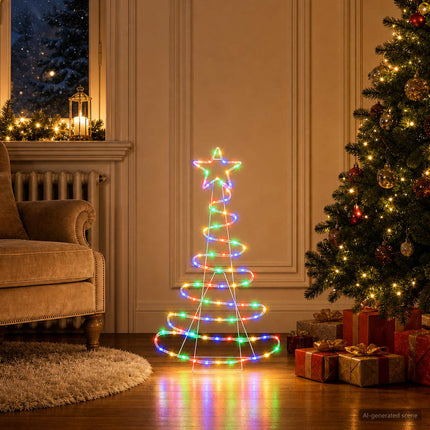 LED-juletræ LOVIISA 100 LED'er Flerfarvet 51 x 99 cm