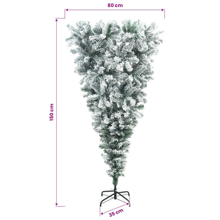 Omvendt Kunstig Hængende Juletræ 150 cm 150 LED'er Varm hvid