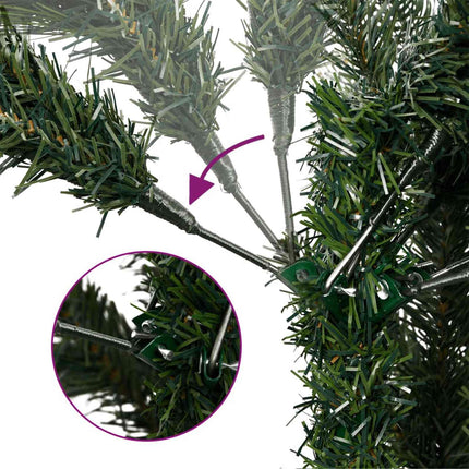 Kunstigt slankt juletræ 120 cm 150 LED'er Varm hvid