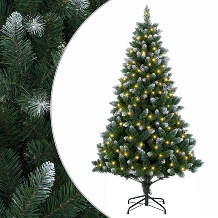 Kunstigt juletræ 180 cm 300 LED'er Varm hvid PVC og metal Grøn