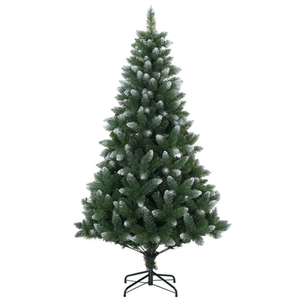 Kunstigt juletræ 180 cm 300 LED'er Varm hvid PVC og metal Grøn