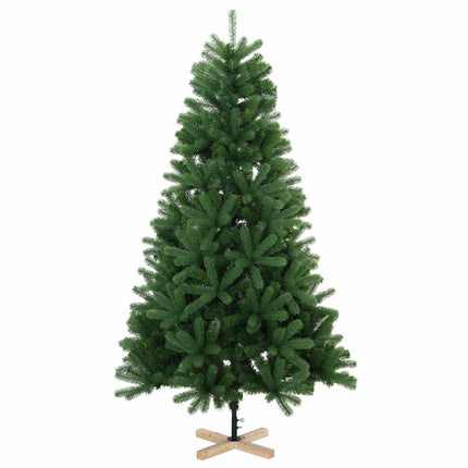 Kunstigt juletræ med julekugle 210 cm 300 LED'er Varm hvid PVC