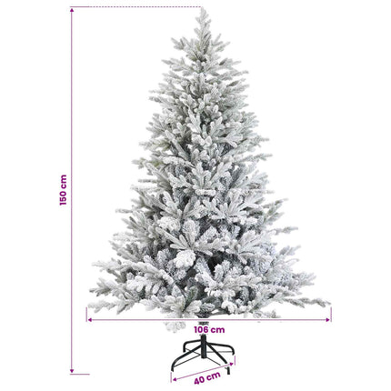 Kunstigt Hinged Juletræ 150 cm 150 LED'er Varm hvid