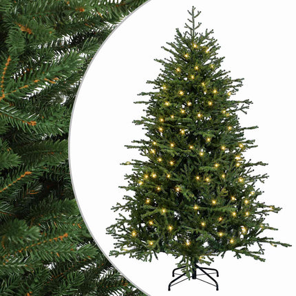 Kunstigt Hinged Juletræ 120 cm 150 LED'er Varm hvid