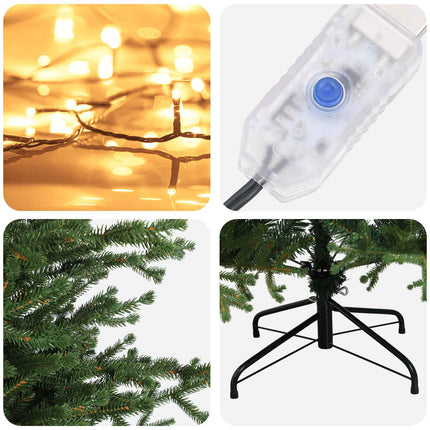 Kunstigt Hinged Juletræ 150 cm 150 LED'er Varm hvid