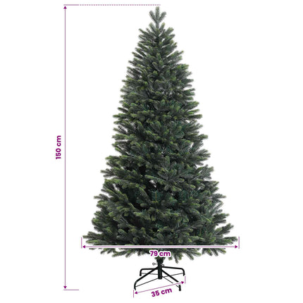Kunstigt Hinged Juletræ 150 cm 150 LED'er Varm hvid