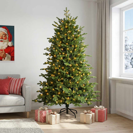 Kunstigt Hinged Juletræ 180 cm 300 LED'er Varm hvid