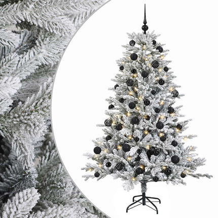 Kunstigt juletræ med julekugle 150 cm 150 LED'er Varm hvid