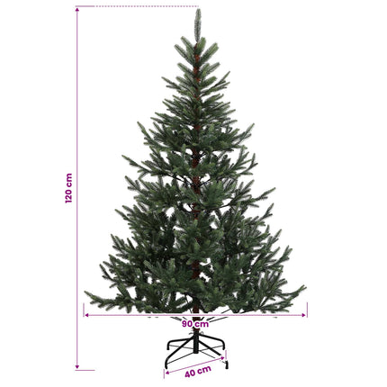 Kunstigt juletræ med julekugle 120 cm 150 LED'er Varm hvid