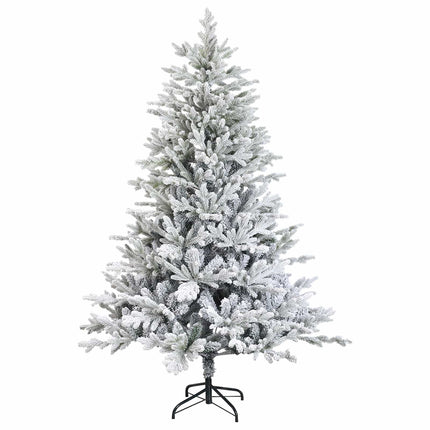 Kunstig juletræ med kugler 150 cm 150 LED'er Varm hvid