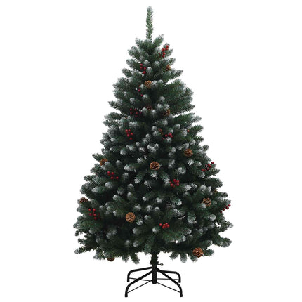 Kunstigt juletræ, grønt med julekugle 150 cm 150 LED'er