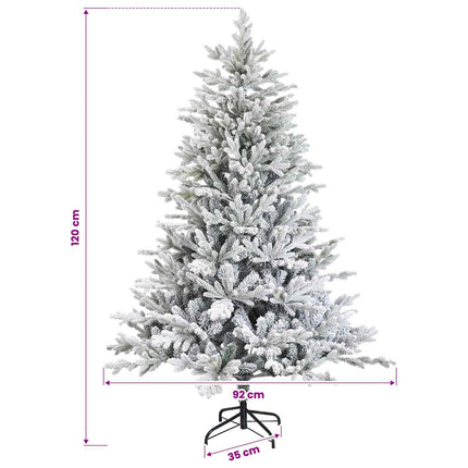 Kunstigt juletræ med julekugle 120 cm 150 LED'er Varm hvid