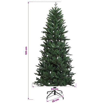 Kunstigt juletræ med julekugle 120 cm 150 LED'er Varm hvid