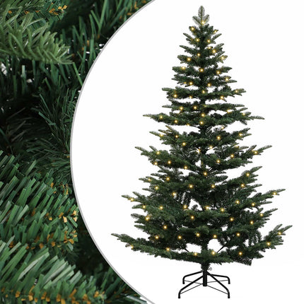 Kunstigt Hinged Juletræ 240 cm 300 LED'er Varm hvid PE og PVC
