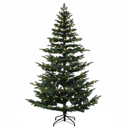Kunstigt Hinged Juletræ 240 cm 300 LED'er Varm hvid PE og PVC