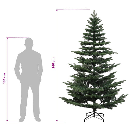 Kunstigt Hinged Juletræ 240 cm 300 LED'er Varm hvid PE og PVC
