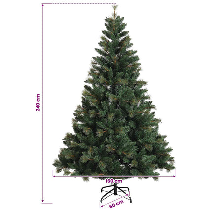 Kunstigt Hinged Juletræ 240 cm 300 LED'er Varm hvid