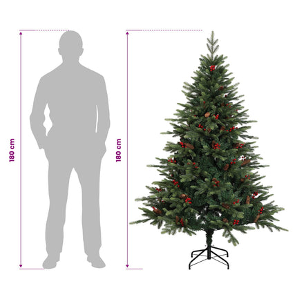 Kunstigt Hinged Juletræ 180 cm 300 LED'er Varm hvid