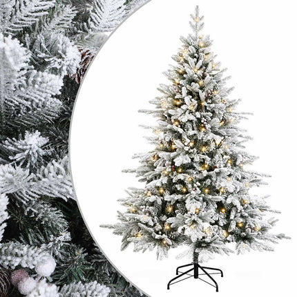 Kunstigt Hinged Juletræ 180 cm 300 LED'er Varm hvid